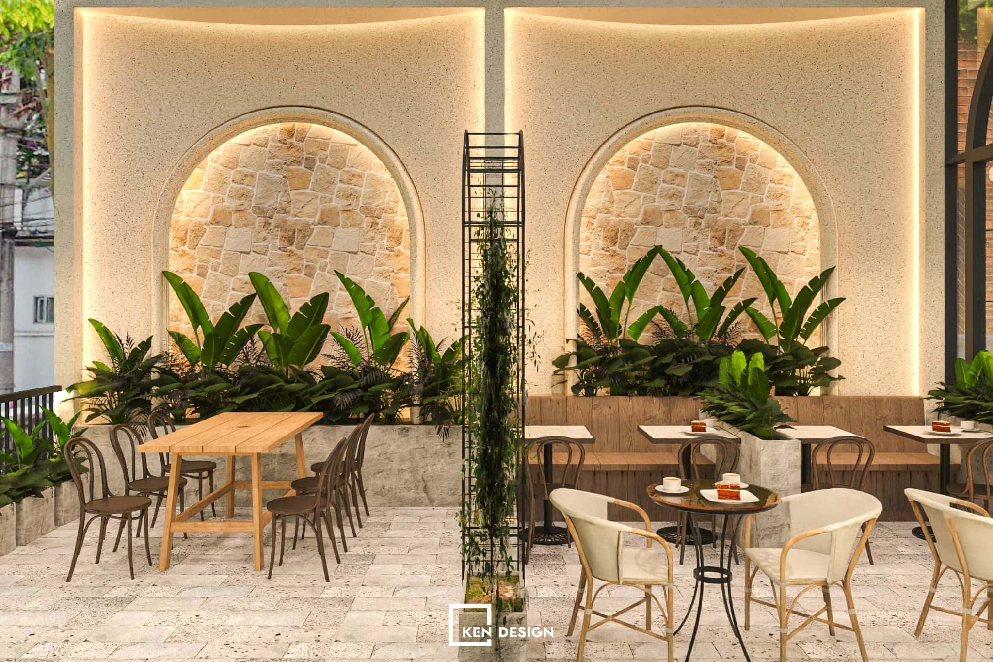 Vật liệu trong thiết kế quán cafe phong cách Rustic